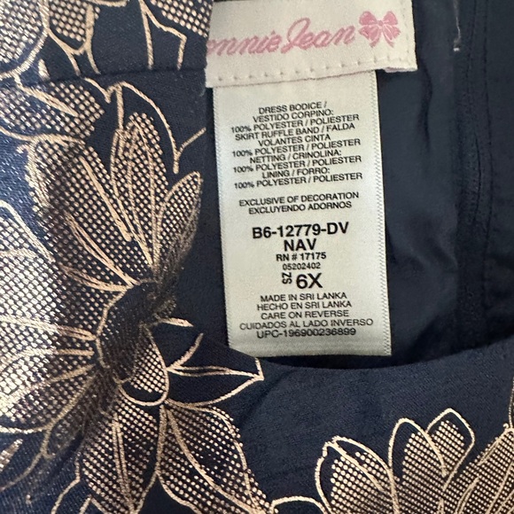 Bonnie Jean Navy and Gold Dress - Picture 3 of 6